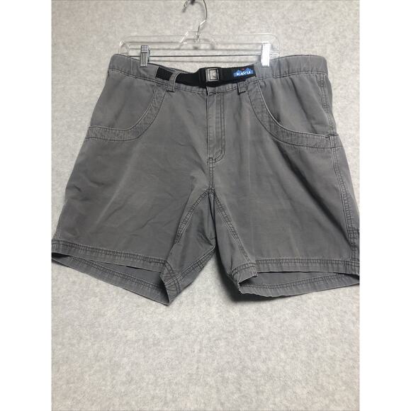KAVU Stand Up Belted Belt Hiking Fishing Gray Shorts Mens XXL Fits 40x8 Canvas - Picture 1 of 11